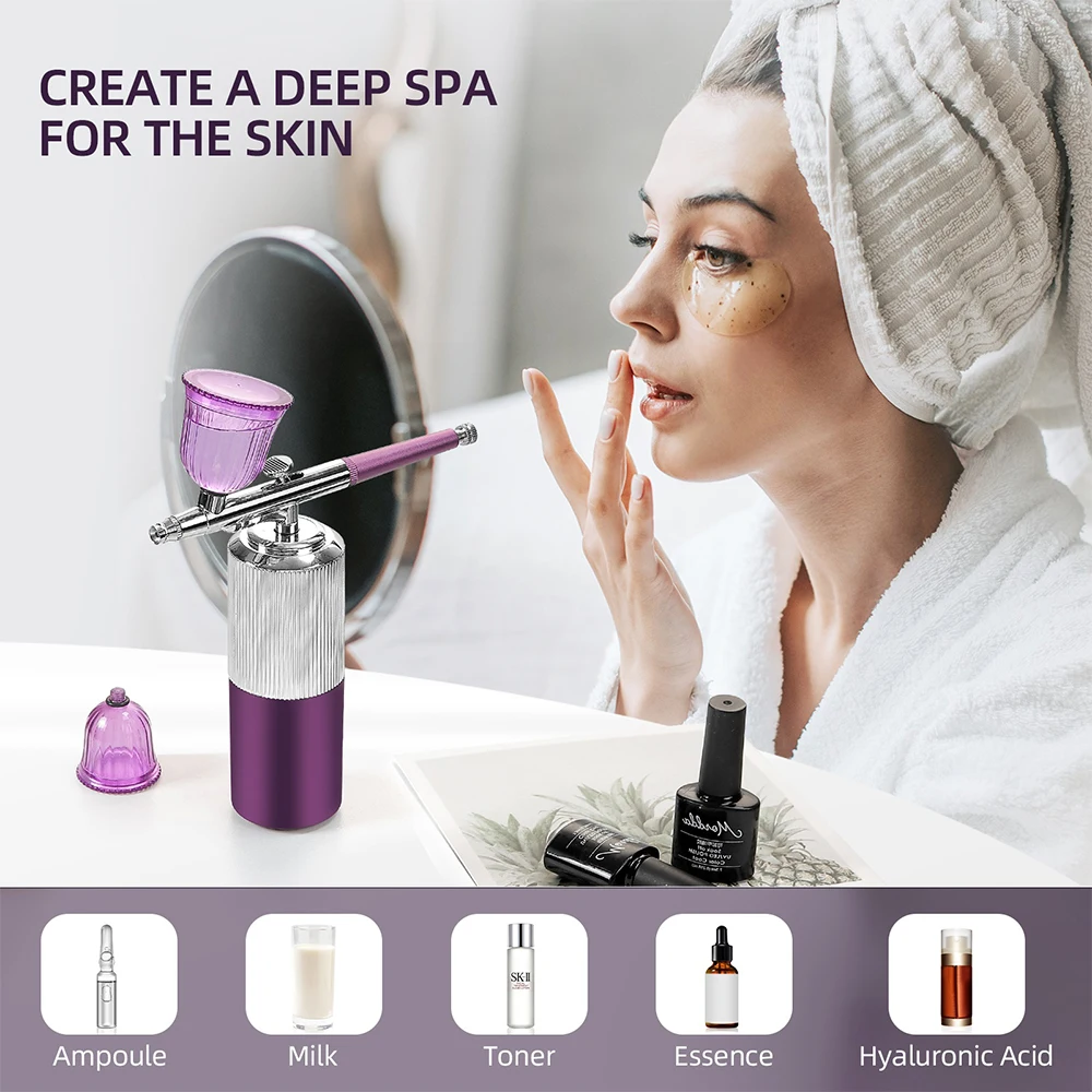 Mini Air Compressor Kit Air Brush Paint Makeup Spray Gun Airbrush Nail Art Tattoo Craft Cake Painting Nano Mist Sprayer Injector