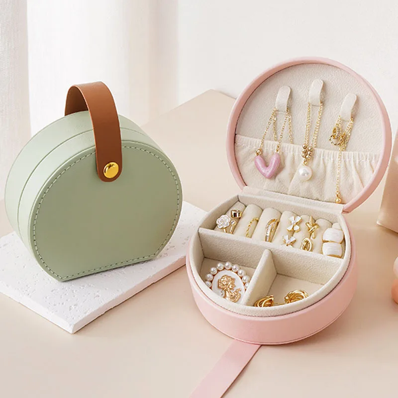 

Jewelry Box Creative PU Leather Mini Handbag Necklace Ring Earrings Storage Organizer Portable Travel Jewelry Storage Box