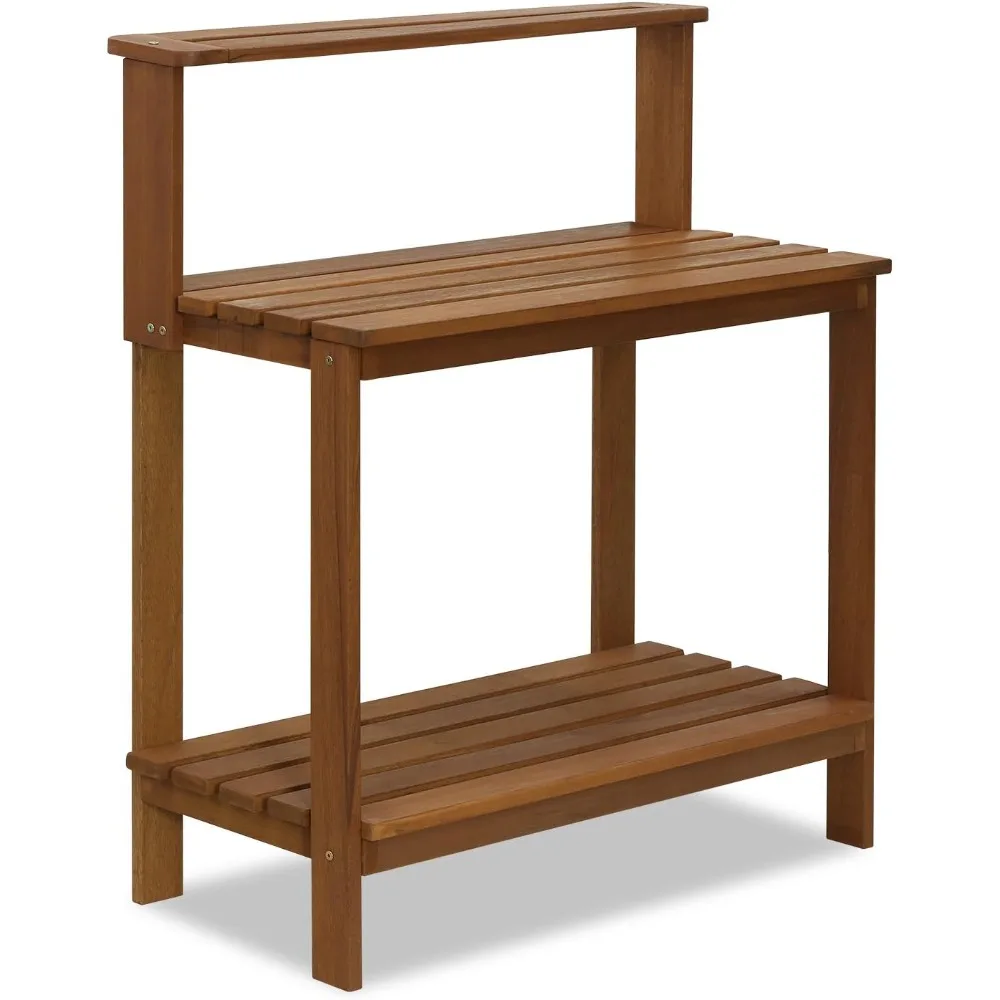 Furinno FG17478 Tioman Outdoor Patio Furniture Hardwood Potting Bench, Natural Outdoor Furniture