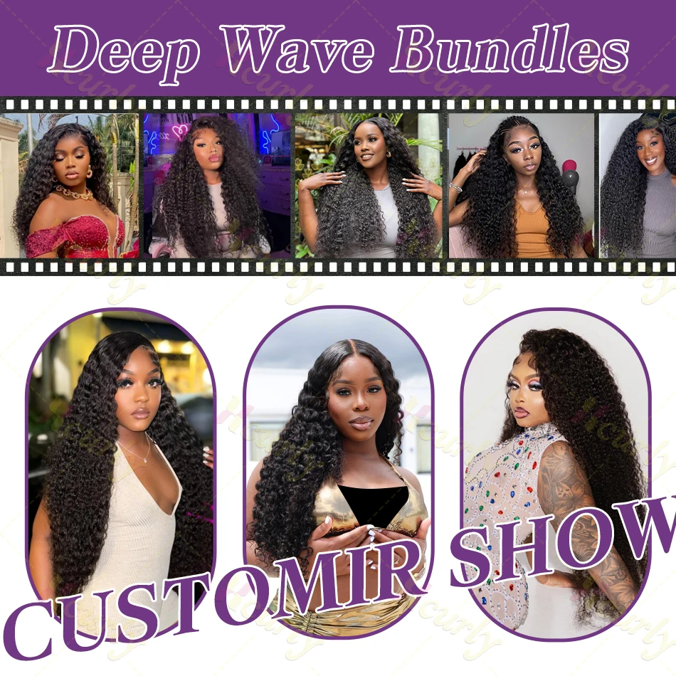 Loose Curly Human Hair Bundles 30 Inch human hair extensions