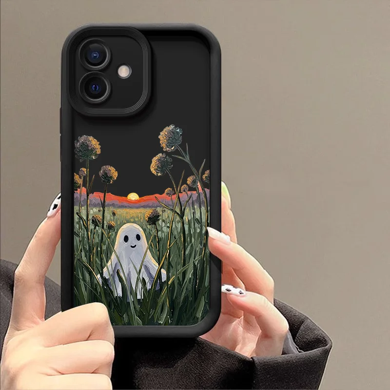 Abstract Cute Ghost Pattern Halloween Soft Phone Case Cover s