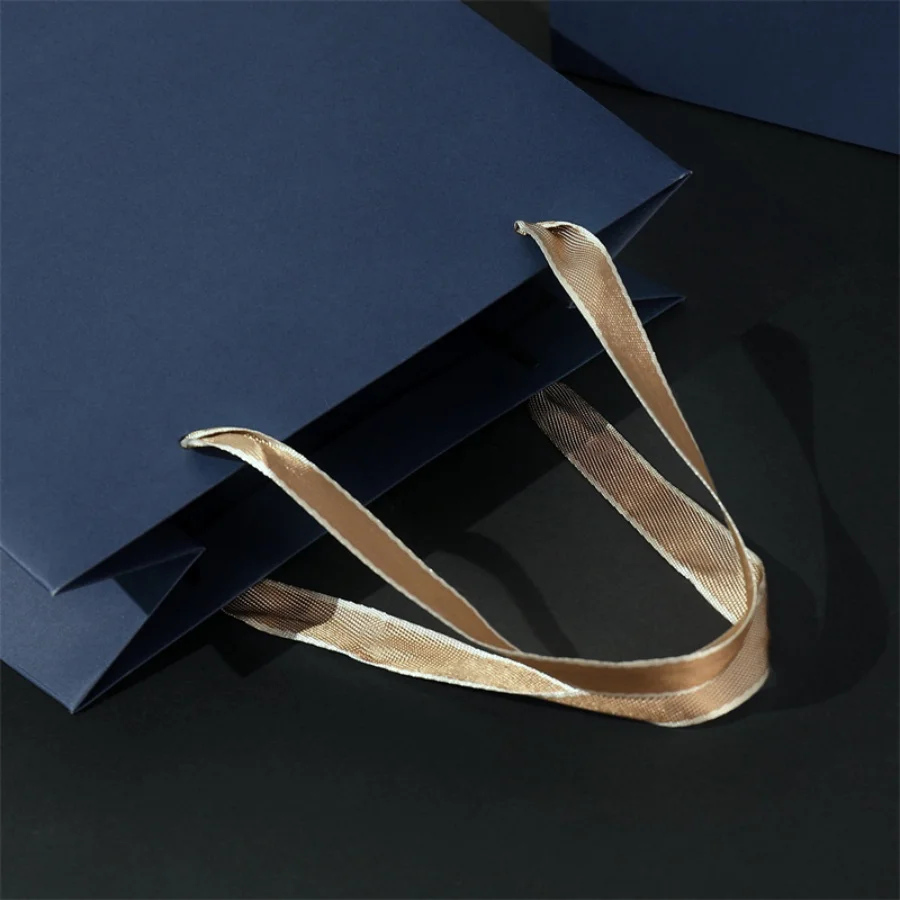 3pcs gift packaging bags retro navy paper bags fashionable business handbags clothing stores jewelry stores gift