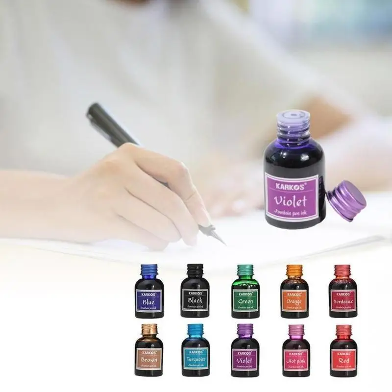30ml 다채로운 만년필 잉크 범용 리필 잉크병 다양한 생생한 색상 부드러운 필기감 막힘 없는 빠른 건조 형태
