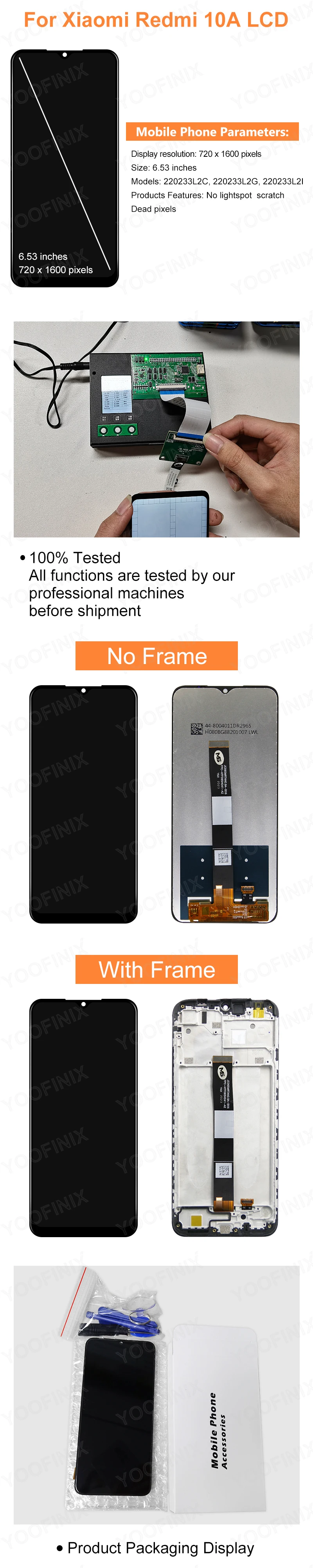 Display/lcd für für Redmi 10a Lcd Display 220233l2g 220233l2i 6.53" für ...