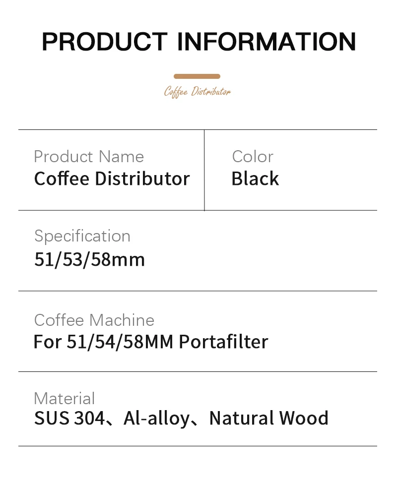 Kaffee verteiler 51mm 53mm 58mm Espresso Leveler Holz einstellbare Verteilung für Brevi lle Delonghi Zubehör Barista Werkzeuge – Detail 7