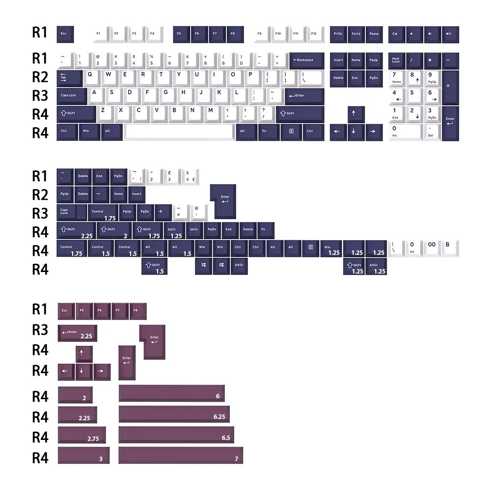 Mobius Keycap Pbt Doubleshot Cherry Profile para Teclado mx Juízes Fantasmas 60 65 87 104 Bm60 Bm65 Bm68 Cstc75 Mk870 Vn96 Alice gj - Imagem 5