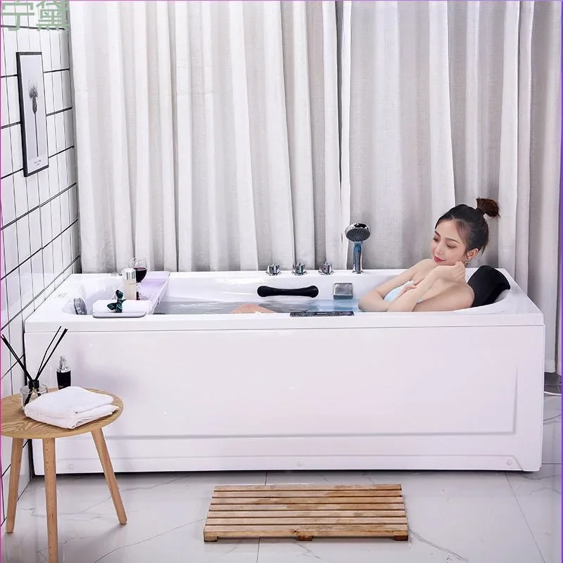Thickened acrylic bathtub Small apartment Adult Surfing massage Constant temperature heating Smart