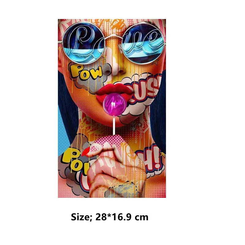 Europe Rock Fashion Graffiti Girls DIY Patch T-shirt Sticker Heat Transfer Vinyl for Clothes