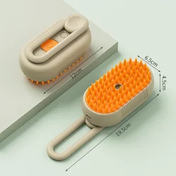All-in-One Steamy Spray Pet Grooming Brush and Massager (Brown)