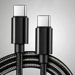 Premium 66W 5A Nylon Fast Charging USB - C to USB - C Cable - Available in 1m, 2m, and 3m Lengths - 3m (Black)