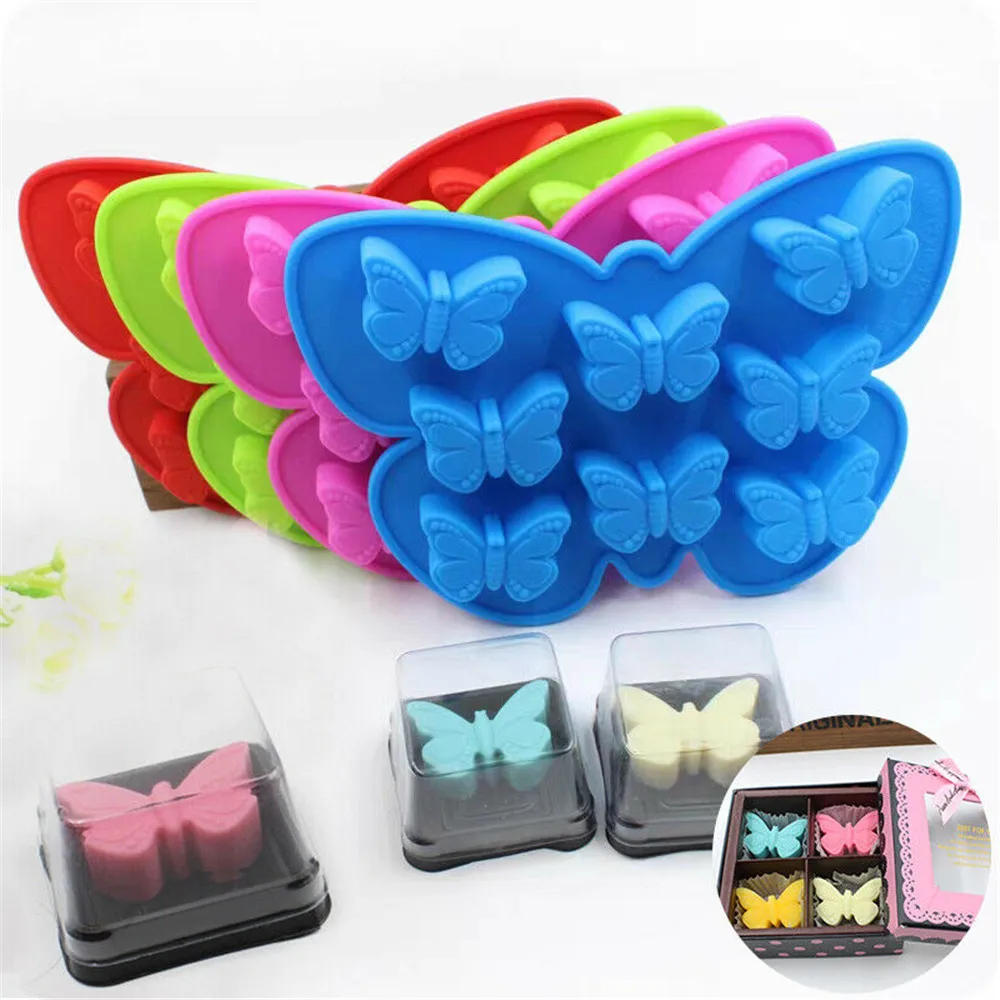 

8 Butterfies Silicone Mould For Fondant Chocolate Epoxy Resin Sugarcraft Mould Pastry Cupcake Decorating Kitchen Tools