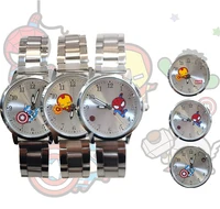 Disney Children's Watch Boys Girls Cartoon Iron Man Captain America Am pointer luminous Stainless Steel Band kids Watches gifts 1