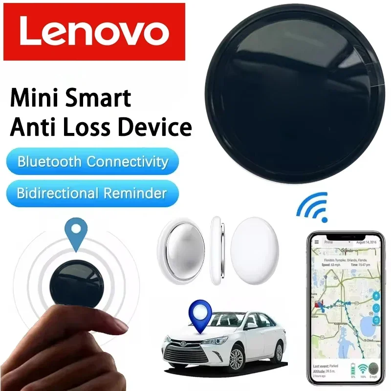 Lenovo GPS Smart Tracker Bambini anziani Dispositivo di promemoria anti-smarrimento Borsa per animali Portafoglio Localizzatore Bluetooth per Apple Android Finder - immagine 2