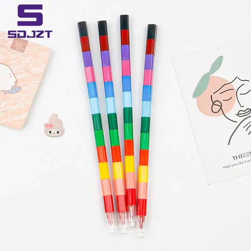 

1Pcs Crayon Creative Building Blocks Crayon Cute Kawaii Graffiti Pens For Painting Korean Stationery Student for kids