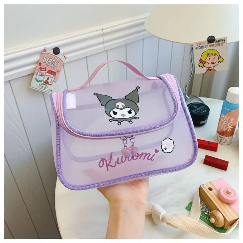 Sanrio Cute Mesh Cinnamoroll Handheld Makeup Bag Large