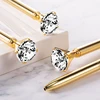 6Pcs Diamond Ballpoint Pens Gold Large Crystal Pens Rhinestones Ballpoint Pens Stationary Writing Supplies 3