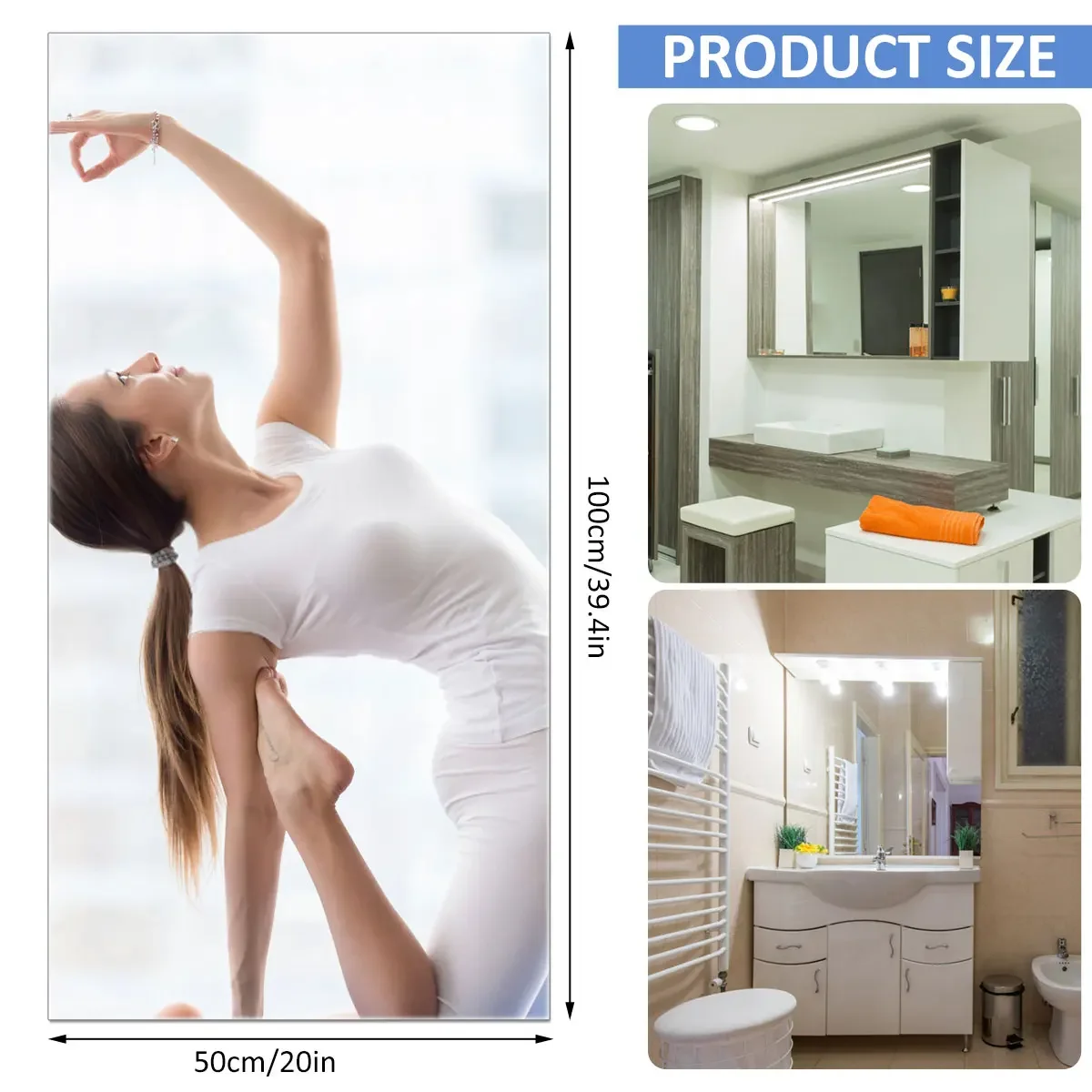 Self Adhesive Mirror Wall Stickers Flexible Mirrors Decals Cuttable PET Non Glass DIY Art for Home Room Decor wall sticker mirror wall sticker