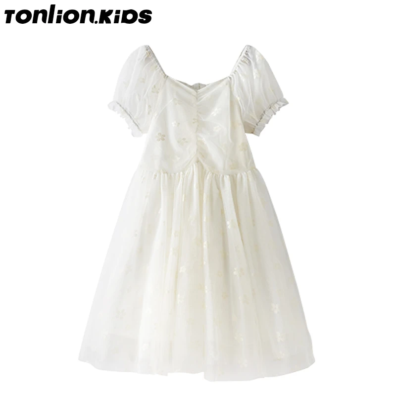 fashion baby girl skirt TON LION KIDS Summer Girls Princess Dress Casual  Kids Elegant Birthday Knitted Clothing Party Gifts newborn baby girl skirt