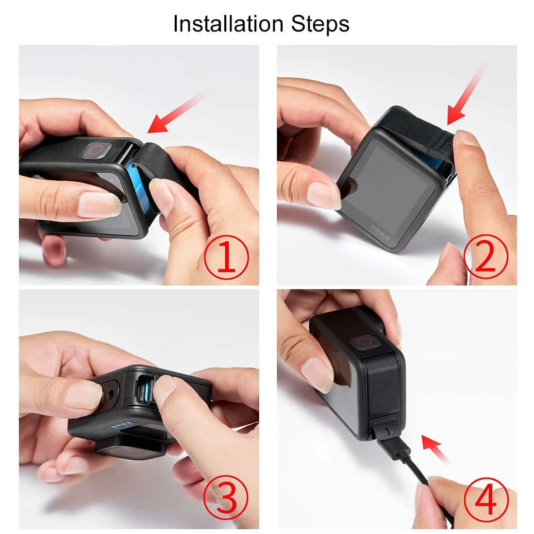 Black Side Interface Door Cover for GoPro HERO 13 12 11 10 9, Repair Part for HERO 10 9 Data Port Cover Replacement