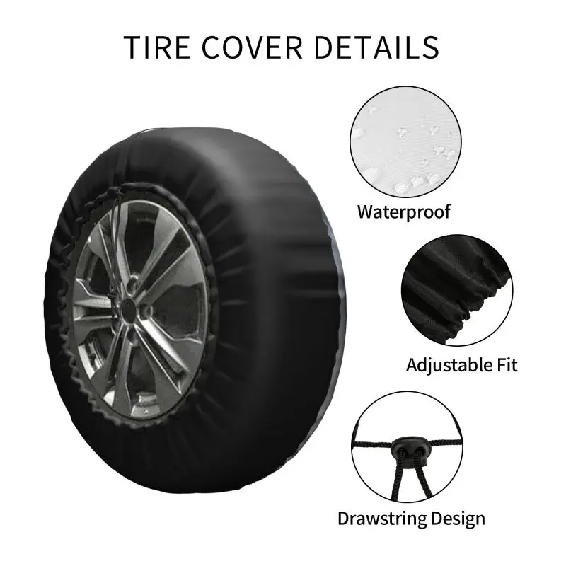 The Lone Wolf Tire Cover 4WD 4x4 SUV Wild Animal Spare Wheel Protector Universal Fit for Prado Pajero Jeep 14 15 16 