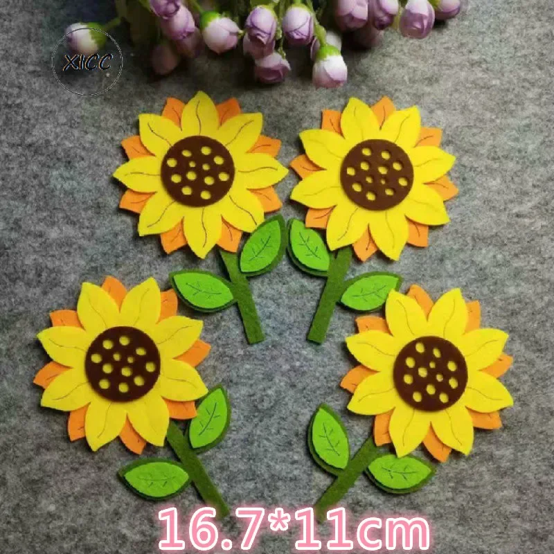 Sun Flower Non woven Felt Fabric Wall Stickers Smile Face Tulips Flower Kindergarten School Classroom Kids Handmade DIY Toys felt fabric sheet craft fabric flowers