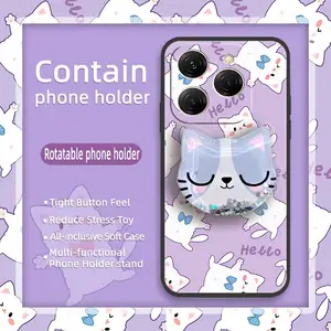 Waterproof protective Phone Case For Tecno Spark20 Pro/KJ6 Cute Fashion Design Silicone Kickstand