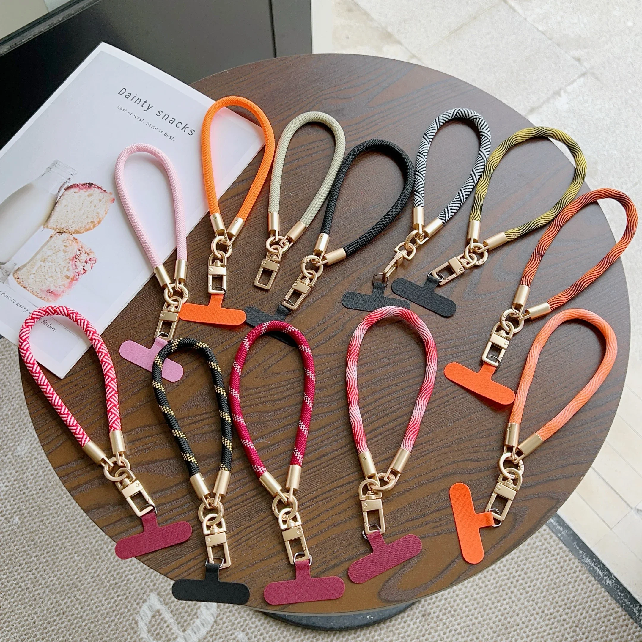 Universal Woven Phone Lanyard with Anti-Fall Wristband and Hanging Rope
