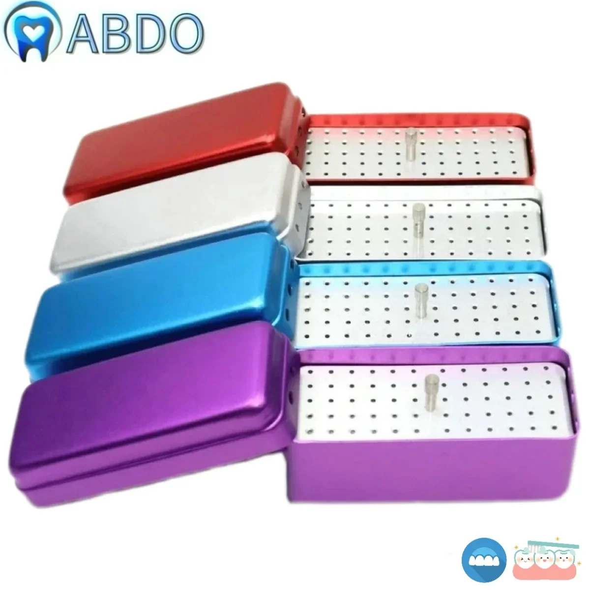 

1Pcs Dental 72 Holes Endo Box Dental Aluminum Disinfection Box Autoclave Sterilizer Case Diamond Burs Holder for Endo Files