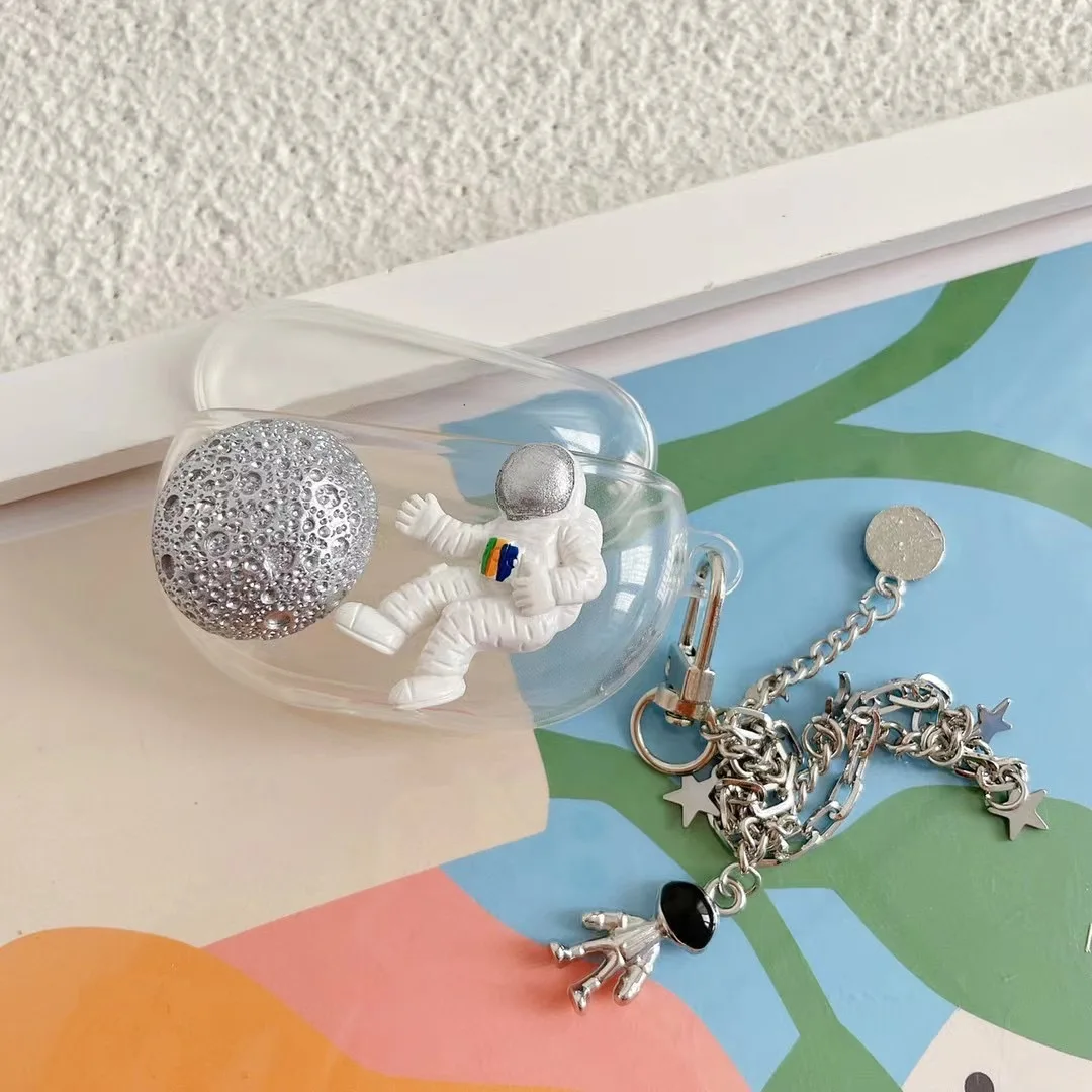 Per Beats Studio Buds Custodia Per Auricolari Farfalla Auricolari Trasparenti Cover Per Beats Studio Buds Buds + Pc Shell Con Catena Di Perle