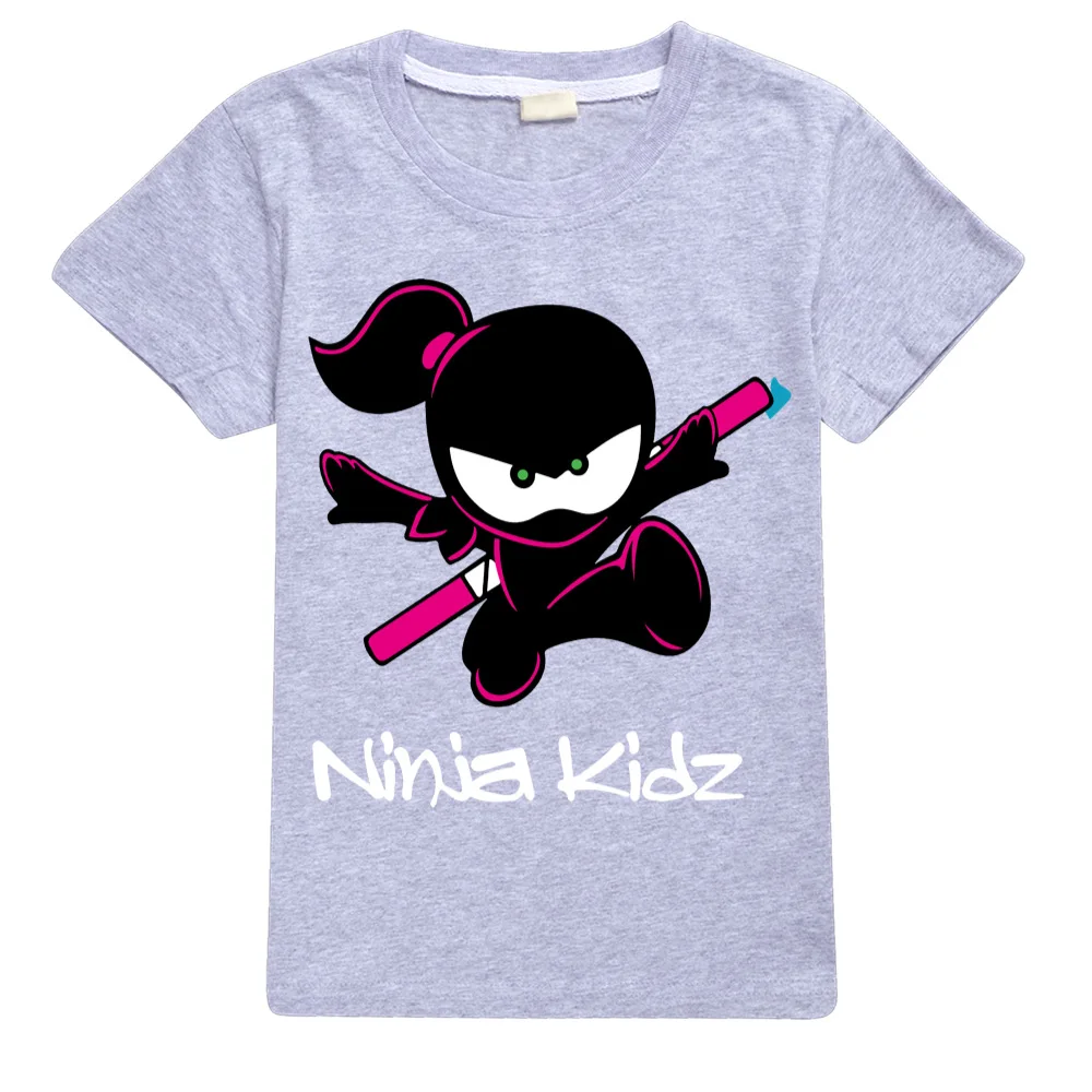 Ninja Kidz Baby Kids Summer Cotton Short-Sleeved T-shirts Children Sweatshirt Cartoon Teenager Tops Boys Girls Tees Clothing 6