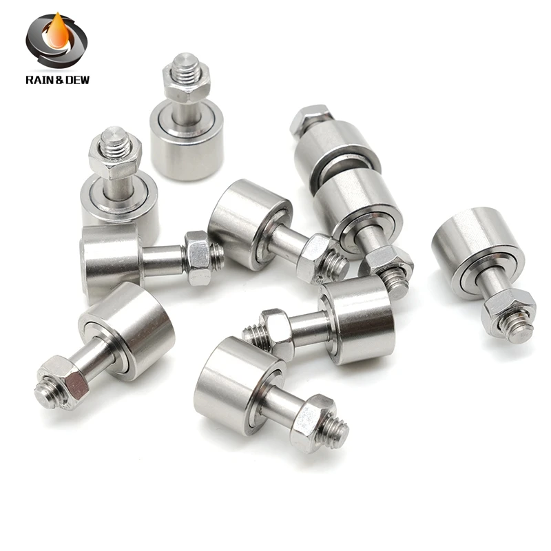 소형 트랙 롤러 베어링, CF5 SUS304 스테인레스 스틸 캠 팔로워 니들 롤러 베어링, KR13, M5X13X23 mm, 1 개