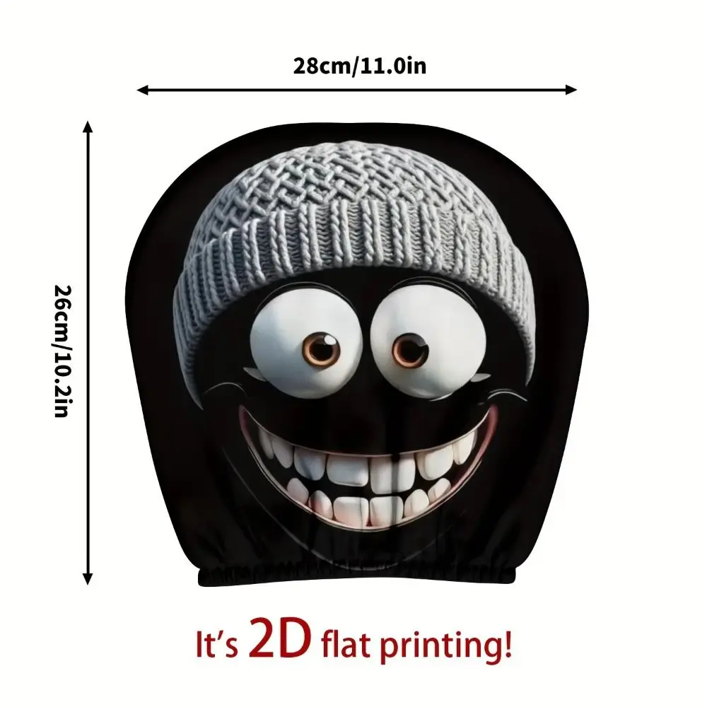 2Pcs Universal Car Seat Cover Breathable Santa Claus Car Headrest Cover Dust-proof Elastic Car Seat Headrest