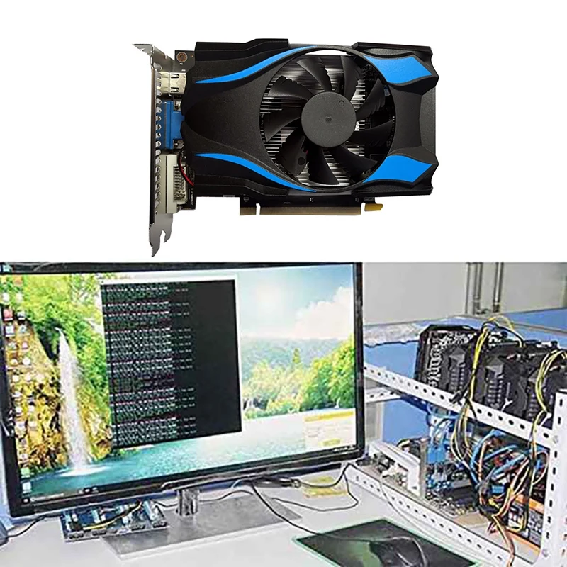 Desktop Computer Graphics Card HD R7 350 2GB 128Bit DDR5 1100Mhz DVI+VGA+HDMI-Compatible Discrete Graphics Card