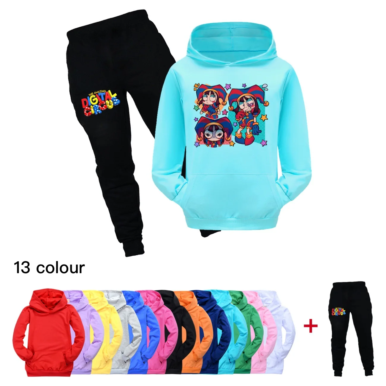

The Amazing Digital Circus Hoodie Kids Pomni and Jax Clothes Toddler Girls Long Sleeve Sweatshirt Pants 2pcs Sets Boys Tracksuit