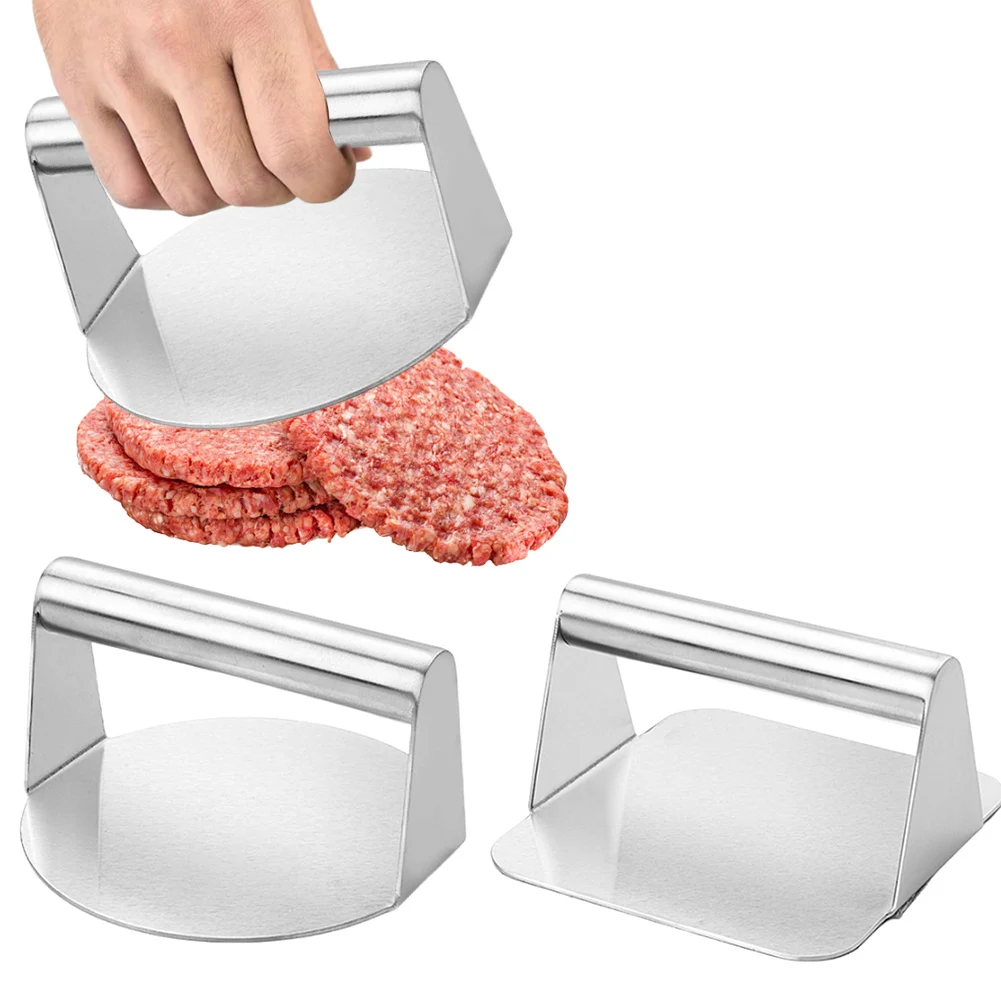 Stainless Steel Grill Press Non-Stick Meat Press Hamburger Smasher Tool for Smashburger Bacon Ground Beef Meat Sausage