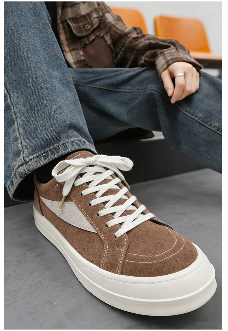 Men's Casual Platform Vulcanised Trainers Comfortable Sneakers_voghion.com