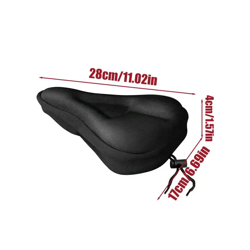 bicycle Seat Cushion Soft Saddle Pad Cycling Comfortable Seat Shock Absorbing Cushion Silicone Pad for Indoor Outdoor Cycling
