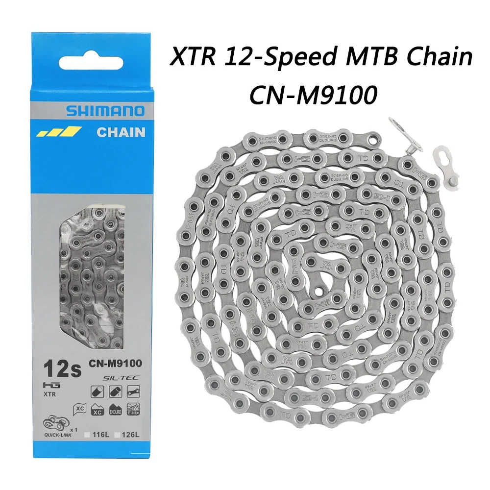 

XTR CN-M9100-12 12 Speed MTB Bike Chain HYPERGLIDE Quick-Link HG Chain for Mountain Bike Original Bicycle Parts