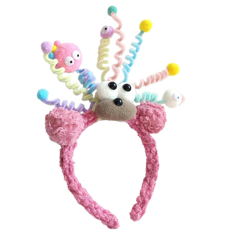 

1Pc Novelty Cartoon Hairbands Kids Lovely Funny Headband Ornament Hoops Band Hair Accessories Plush Cute Little Monster Headwear