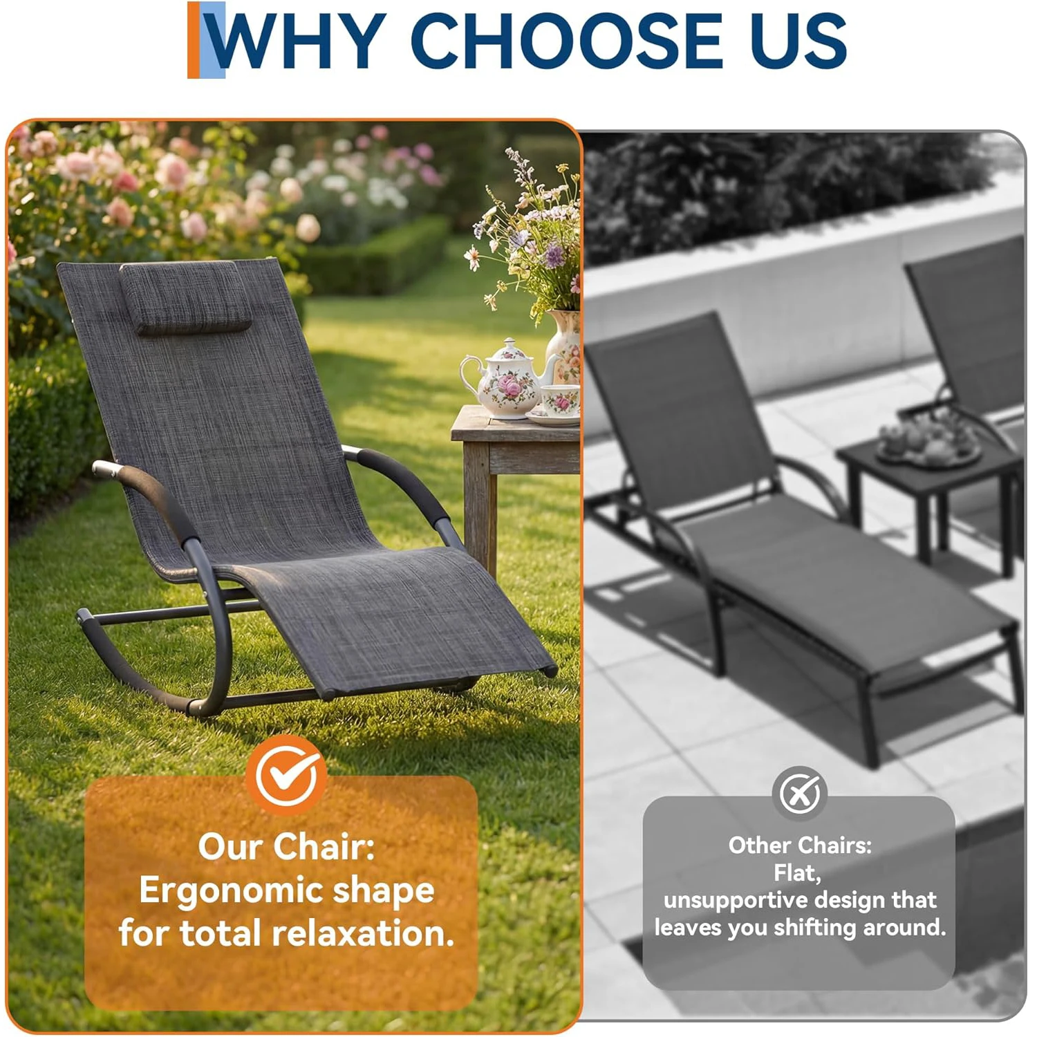 Outdoor Rocking Lounge Chair 6