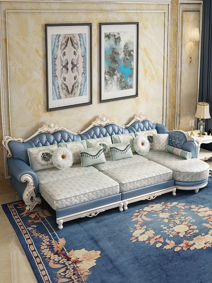 Divano letto in stile europeo soggiorno di lusso tessuto angolare  multifunzionale in stile americano con concubina imperiale - AliExpress