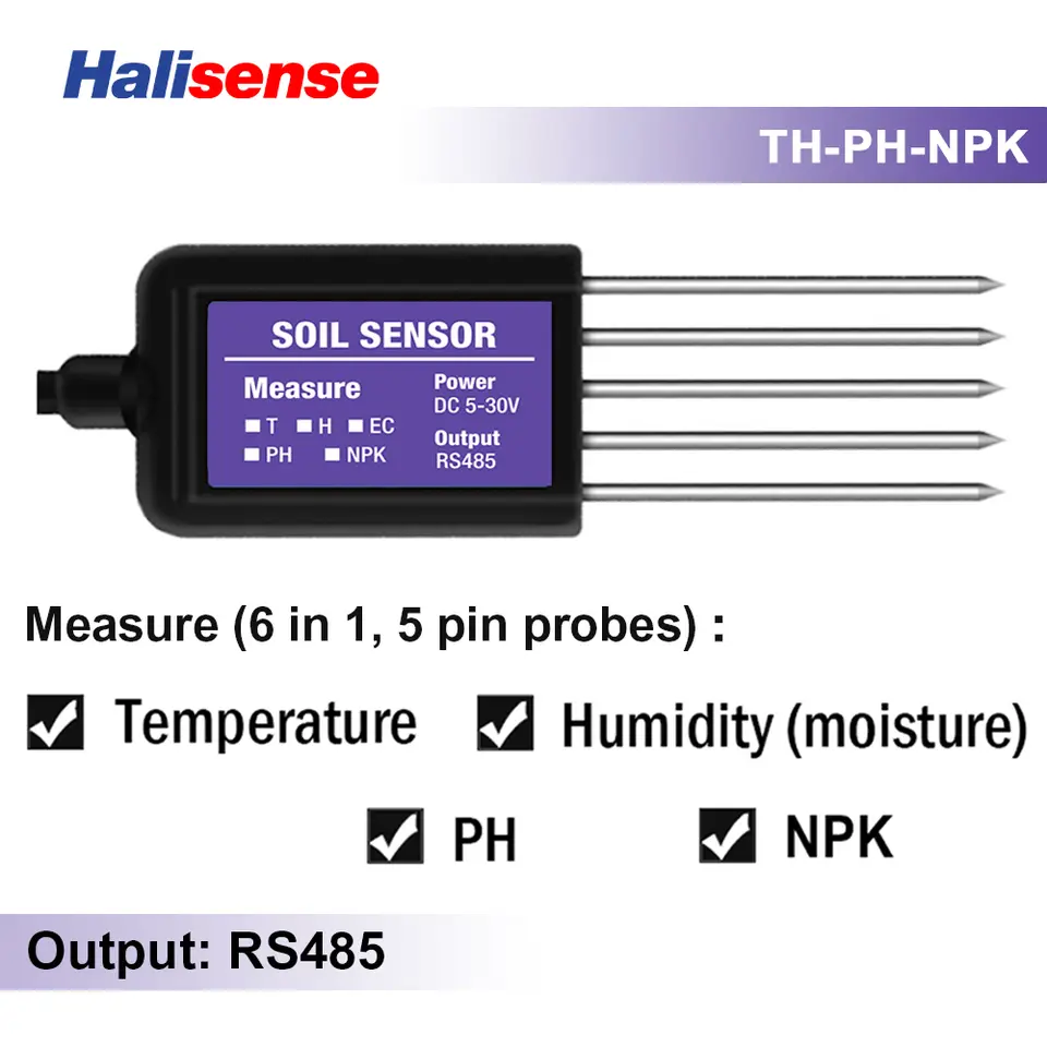 RS485 Modbus Soil Sensor 7 in 1 Measure Soil Moisture Temperature Humidity EC PH NPK image 13