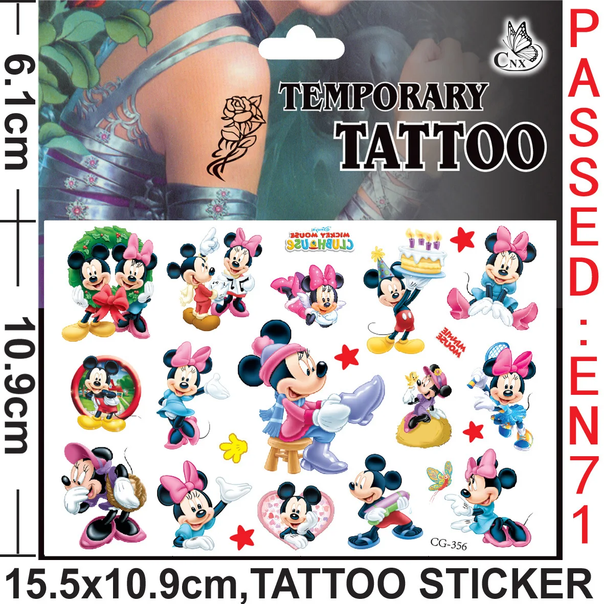 Disney Mickey Minnie Mouse Kids Tattoo Stickers Anime Figure Cartoon Girls Birthday Gift Body Art Waterproof 1Pcs tattoo sticker temporary tattoos