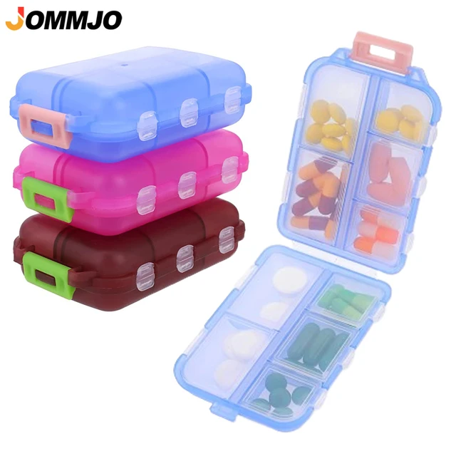 1Db 10 Rács Tabletta Tok -Szervező, Mini Hordozható Utazási Tok, Rekesz Kis Heti Utazás