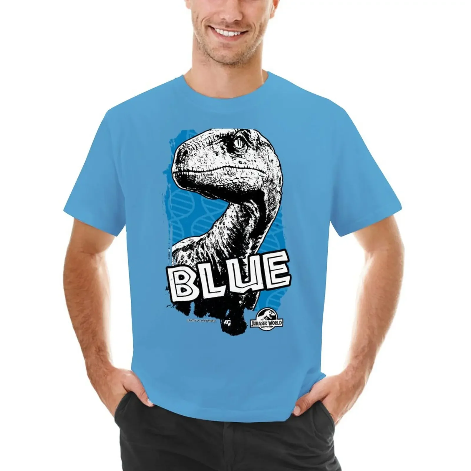 Jurassic World - Blue Fan Art Graphic 2 T-Shirt Kawaii Clothes Ragazzi Animal Print Mens Plain T-Shirt