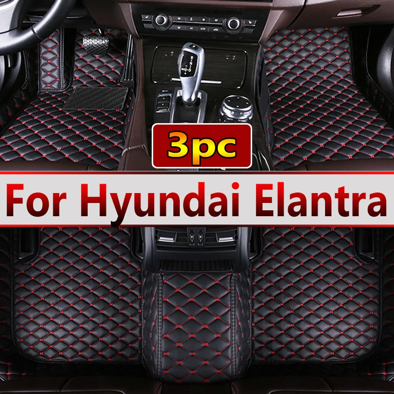 

Car Floor Mats For Hyundai Elantra Avante AD MK6 2017~2020 Luxury Leather Mat Auto Carpet Rug Set Interior Parts Car Accessories