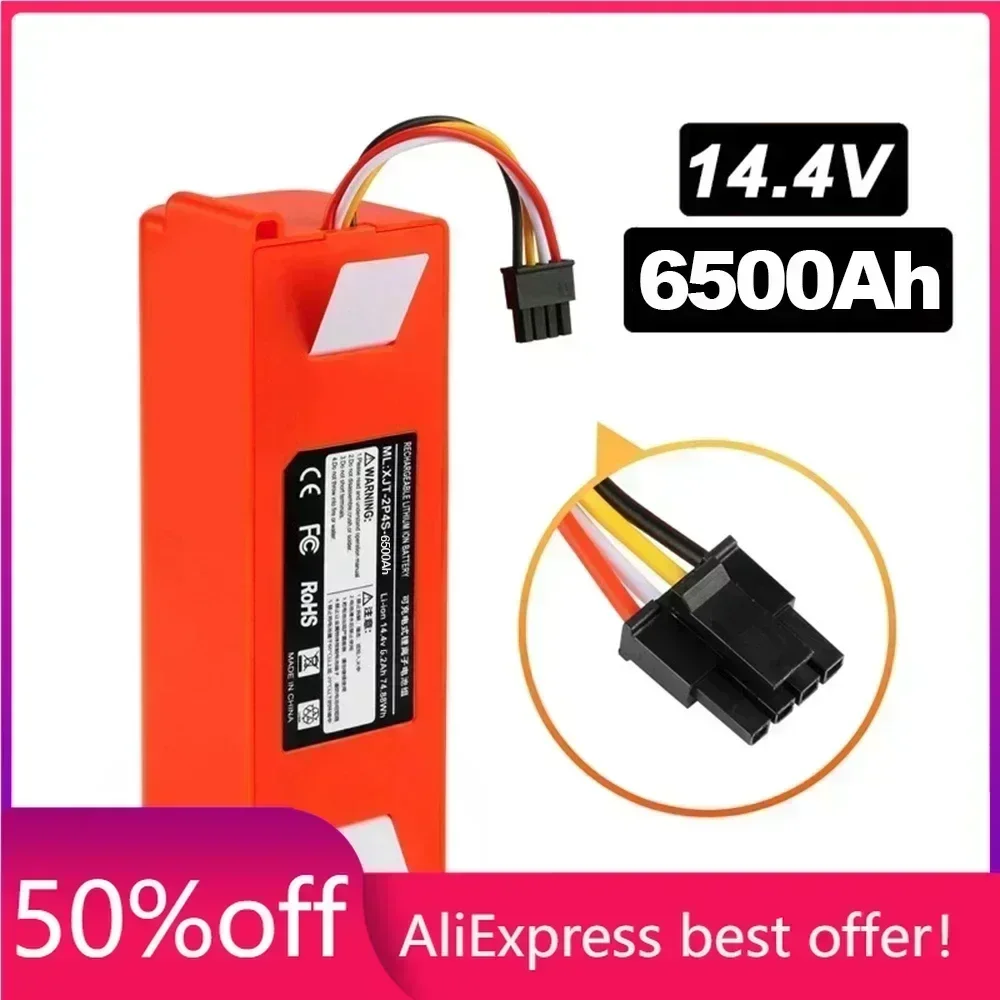 

14.4V 6500mAh Robotic Vacuum Cleaner Replacement Battery For Xiaomi Roborock S55 S60 S65 S50 S51 S5 MAX S6 Parts