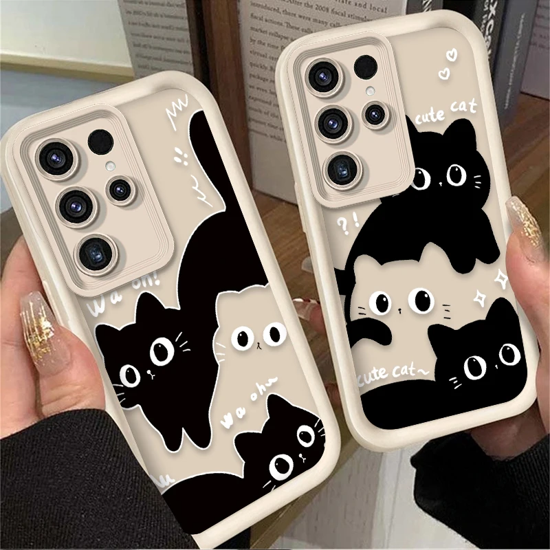Adorable Black Cat Soft Phone Case Cover
