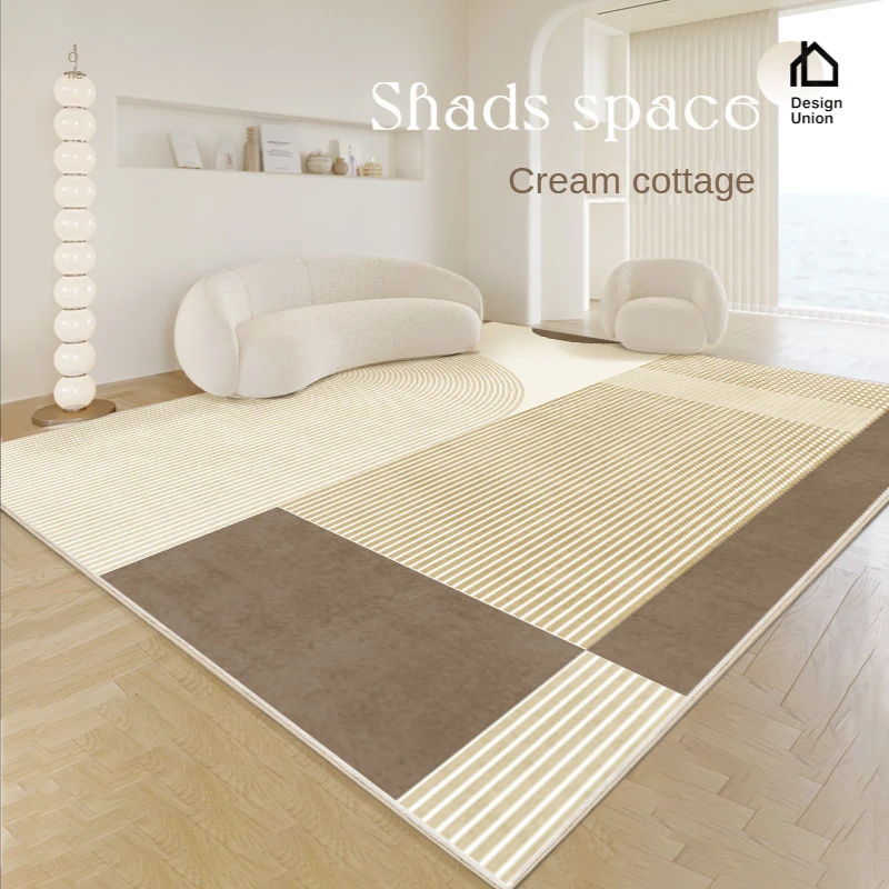 

2023 New Modern Cream Style Large Area Living Room Carpet Simple Thickened Soft Bedroom Carpets Nonslip and Dirtresistant Rug