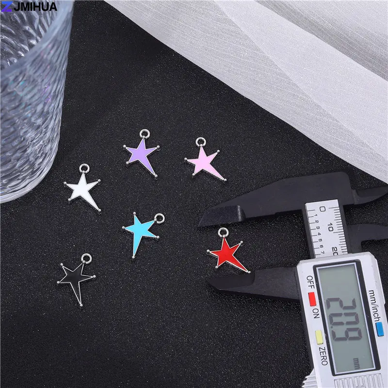 15pcs Enamel Charms Pendant Star Charms For Jewelry Making